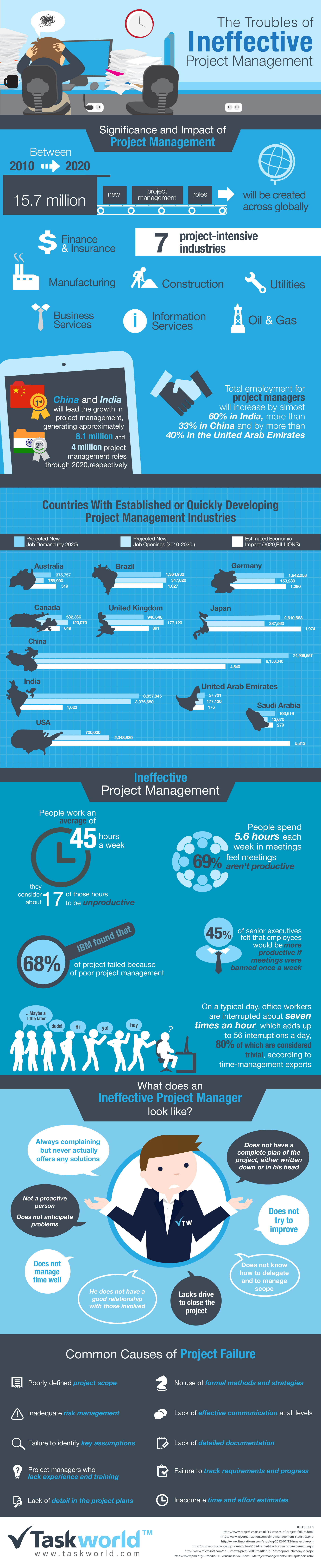 The Troubles of Ineffective Project Management Infographic